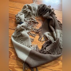 Elegant Brown and Cream Knit Scarf